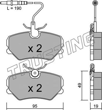 Trusting 101.0 - Комплект спирачно феродо, дискови спирачки vvparts.bg