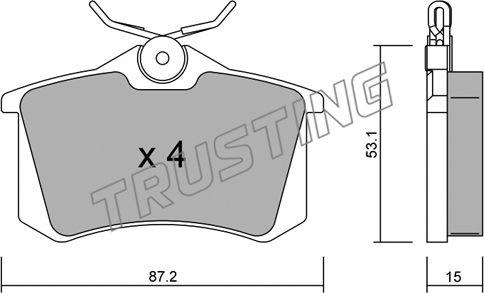 Trusting 102.0 - Комплект спирачно феродо, дискови спирачки vvparts.bg