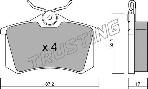 Trusting 102.1 - Комплект спирачно феродо, дискови спирачки vvparts.bg