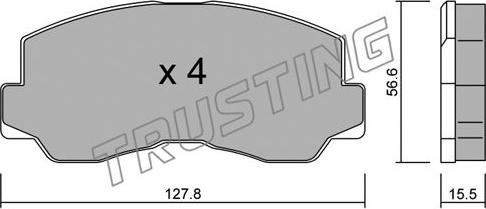 Trusting 114.0 - Комплект спирачно феродо, дискови спирачки vvparts.bg