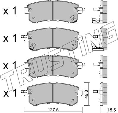 Trusting 1155.0 - Комплект спирачно феродо, дискови спирачки vvparts.bg