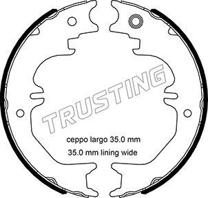 Trusting 115.329 - Комплект спирачна челюст, ръчна спирачка vvparts.bg