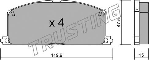 Trusting 110.0 - Комплект спирачно феродо, дискови спирачки vvparts.bg