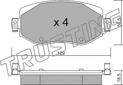 Trusting 1110.0 - Комплект спирачно феродо, дискови спирачки vvparts.bg