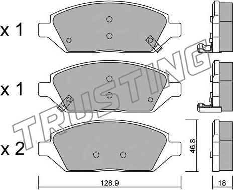 Trusting 1113.0 - Комплект спирачно феродо, дискови спирачки vvparts.bg