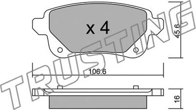 Trusting 1112.0 - Комплект спирачно феродо, дискови спирачки vvparts.bg