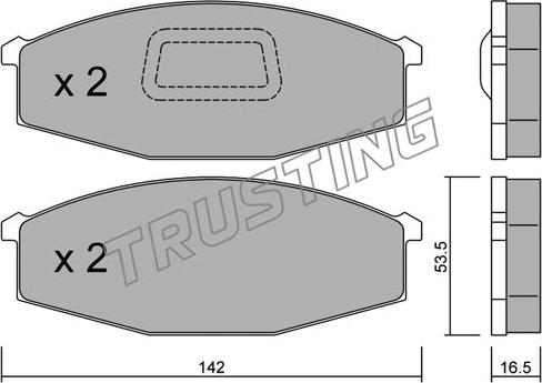 Trusting 112.1 - Комплект спирачно феродо, дискови спирачки vvparts.bg