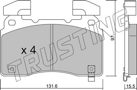 Trusting 1179.0 - Комплект спирачно феродо, дискови спирачки vvparts.bg