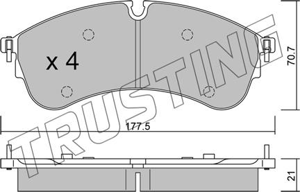 Trusting 1174.0 - Комплект спирачно феродо, дискови спирачки vvparts.bg