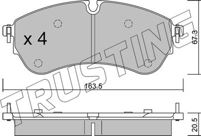 Trusting 1173.0 - Комплект спирачно феродо, дискови спирачки vvparts.bg