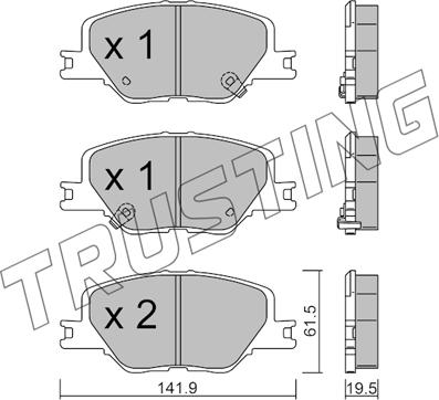 Trusting 1177.0 - Комплект спирачно феродо, дискови спирачки vvparts.bg