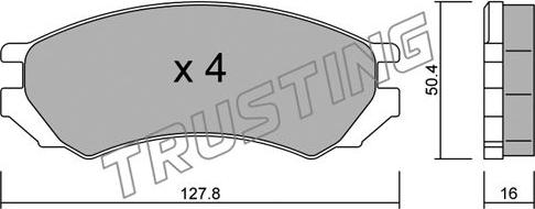 Trusting 184.0 - Комплект спирачно феродо, дискови спирачки vvparts.bg