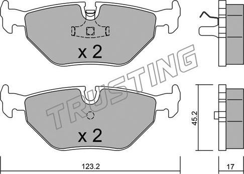 Trusting 185.0 - Комплект спирачно феродо, дискови спирачки vvparts.bg