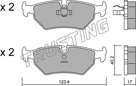 Trusting 182.0 - Комплект спирачно феродо, дискови спирачки vvparts.bg