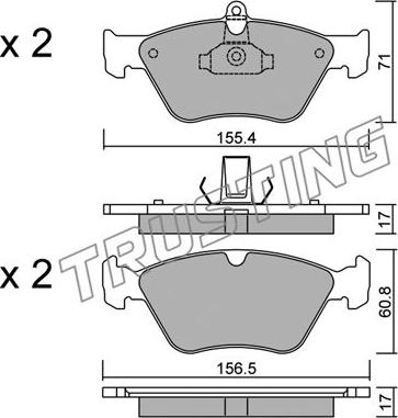 Trusting 130.0 - Комплект спирачно феродо, дискови спирачки vvparts.bg