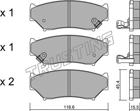 Trusting 138.0 - Комплект спирачно феродо, дискови спирачки vvparts.bg