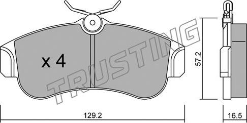 Trusting 125.0 - Комплект спирачно феродо, дискови спирачки vvparts.bg