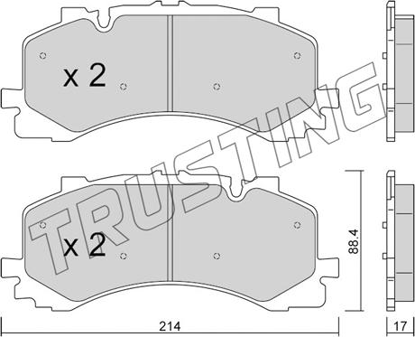 Trusting 1252.0 - Комплект спирачно феродо, дискови спирачки vvparts.bg