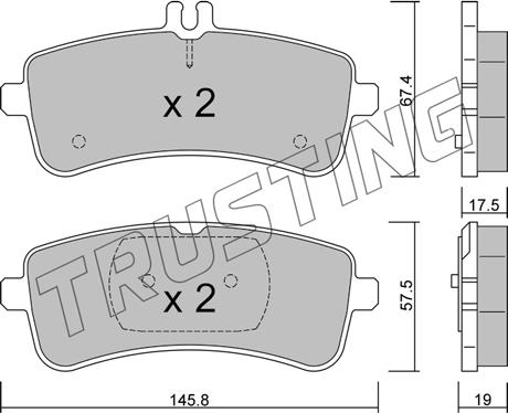 Trusting 1200.0 - Комплект спирачно феродо, дискови спирачки vvparts.bg