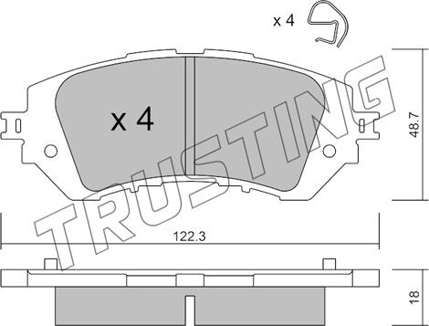 Trusting 1219.0 - Комплект спирачно феродо, дискови спирачки vvparts.bg