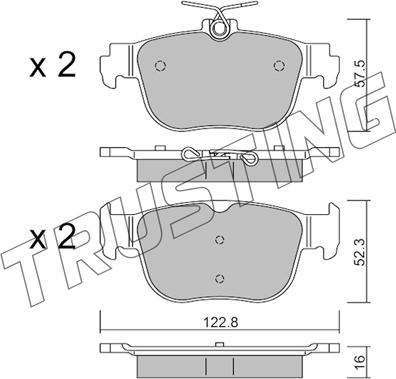 Trusting 1281.0 - Комплект спирачно феродо, дискови спирачки vvparts.bg
