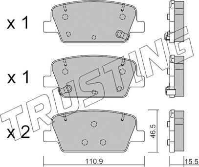 Trusting 1283.0 - Комплект спирачно феродо, дискови спирачки vvparts.bg