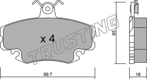 Trusting 122.0 - Комплект спирачно феродо, дискови спирачки vvparts.bg