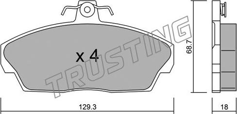 Trusting 177.1 - Комплект спирачно феродо, дискови спирачки vvparts.bg