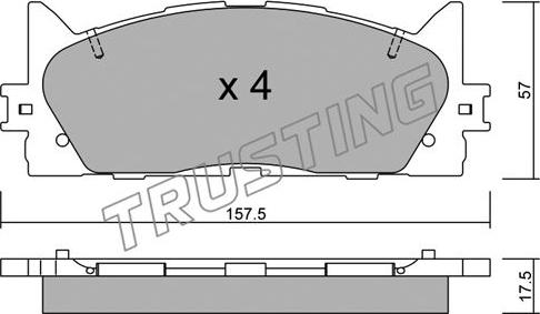 Trusting 899.0 - Комплект спирачно феродо, дискови спирачки vvparts.bg