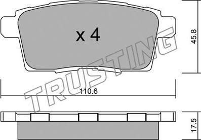 Trusting 890.0 - Комплект спирачно феродо, дискови спирачки vvparts.bg