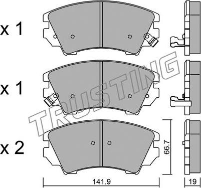 Trusting 859.0 - Комплект спирачно феродо, дискови спирачки vvparts.bg