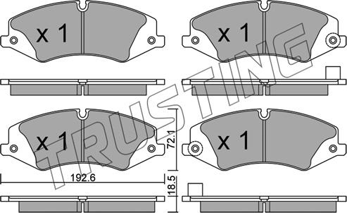 Trusting 853.6 - Комплект спирачно феродо, дискови спирачки vvparts.bg