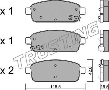 OEMparts 10514220520325 - Комплект спирачно феродо, дискови спирачки vvparts.bg