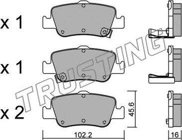 Trusting 812.0 - Комплект спирачно феродо, дискови спирачки vvparts.bg