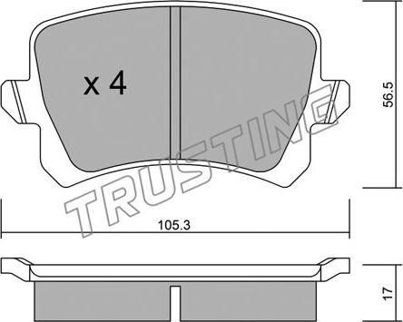 Trusting 822.0 - Комплект спирачно феродо, дискови спирачки vvparts.bg