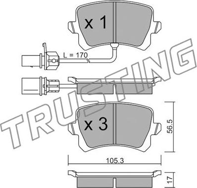 Trusting 822.1 - Комплект спирачно феродо, дискови спирачки vvparts.bg