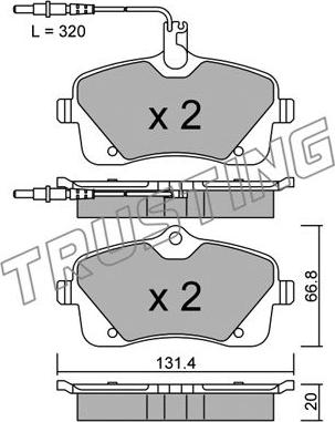 Trusting 870.0 - Комплект спирачно феродо, дискови спирачки vvparts.bg