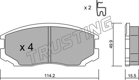 Trusting 391.0 - Комплект спирачно феродо, дискови спирачки vvparts.bg