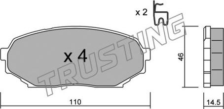 Trusting 397.0 - Комплект спирачно феродо, дискови спирачки vvparts.bg