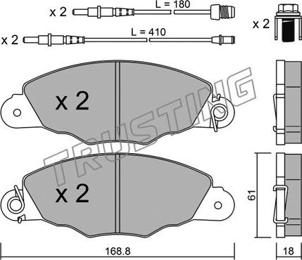 ATE 603932 - Комплект спирачно феродо, дискови спирачки vvparts.bg