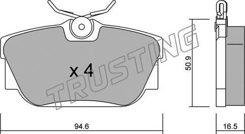 Trusting 355.0 - Комплект спирачно феродо, дискови спирачки vvparts.bg