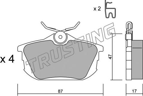 Trusting 356.0 - Комплект спирачно феродо, дискови спирачки vvparts.bg