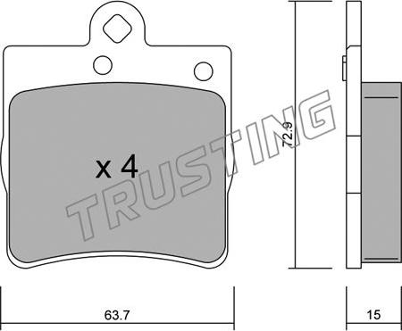 Trusting 352.0 - Комплект спирачно феродо, дискови спирачки vvparts.bg