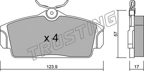 Trusting 314.0 - Комплект спирачно феродо, дискови спирачки vvparts.bg