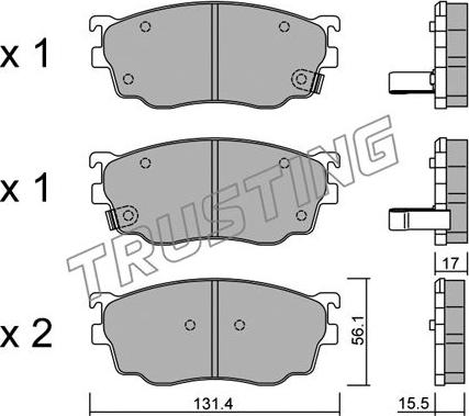 Trusting 310.0 - Комплект спирачно феродо, дискови спирачки vvparts.bg