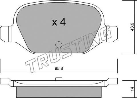 Trusting 333.0 - Комплект спирачно феродо, дискови спирачки vvparts.bg