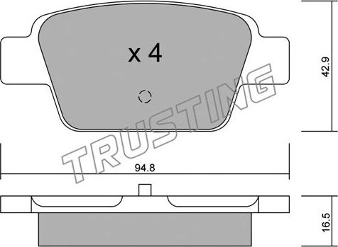 Trusting 332.0 - Комплект спирачно феродо, дискови спирачки vvparts.bg