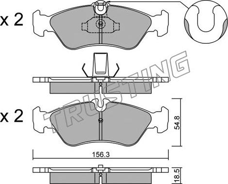 Trusting 320.0 - Комплект спирачно феродо, дискови спирачки vvparts.bg