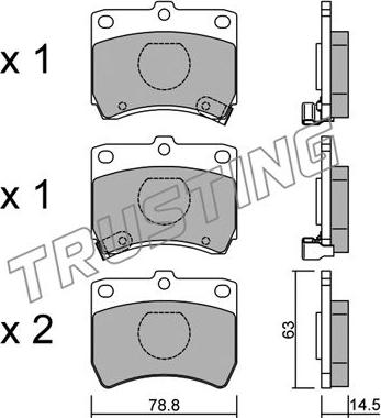 Trusting 379.0 - Комплект спирачно феродо, дискови спирачки vvparts.bg