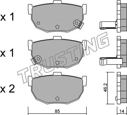 Trusting 371.0 - Комплект спирачно феродо, дискови спирачки vvparts.bg